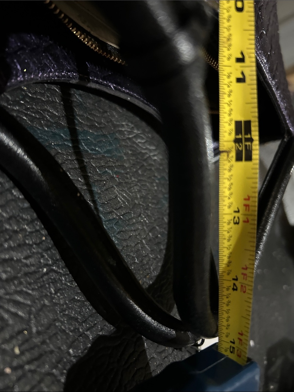 Brahmin Purple Faux-Snakeskin Tote with Black Trim and Gold Accents - Picture 11 of 11